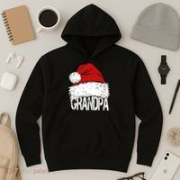Christmas Santa Hat Grandpa Hoodie thumb 3