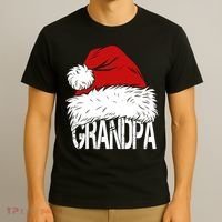 Christmas Santa Hat Grandpa T-Shirt thumb 3