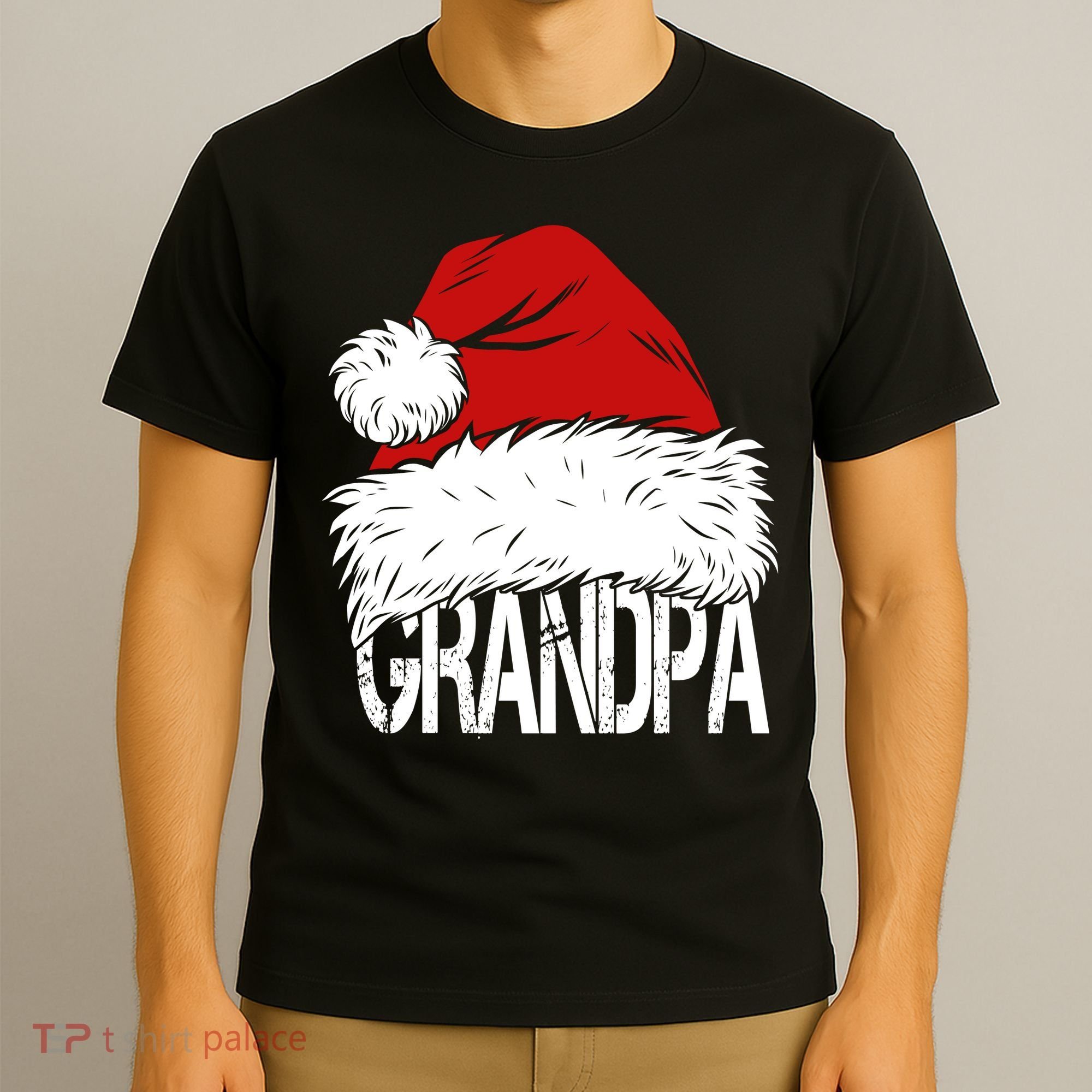 Christmas Santa Hat Grandpa T-Shirt