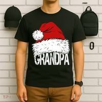 Christmas Santa Hat Grandpa T-Shirt thumb 6