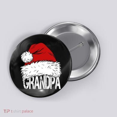 Christmas Santa Hat Grandpa Button