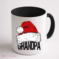 Christmas Santa Hat Grandpa Coffee Mug thumb 1