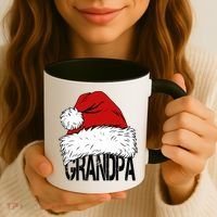 Christmas Santa Hat Grandpa Coffee Mug thumb 3