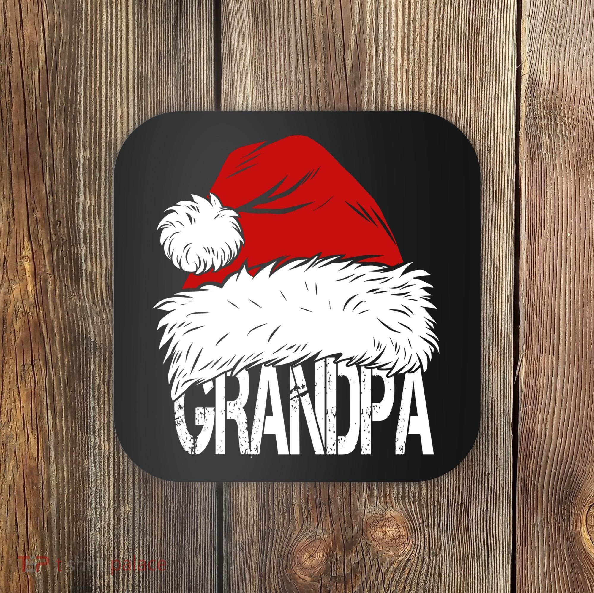Christmas Santa Hat Grandpa Coaster