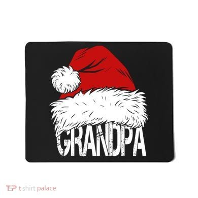 Christmas Santa Hat Grandpa Mousepad
