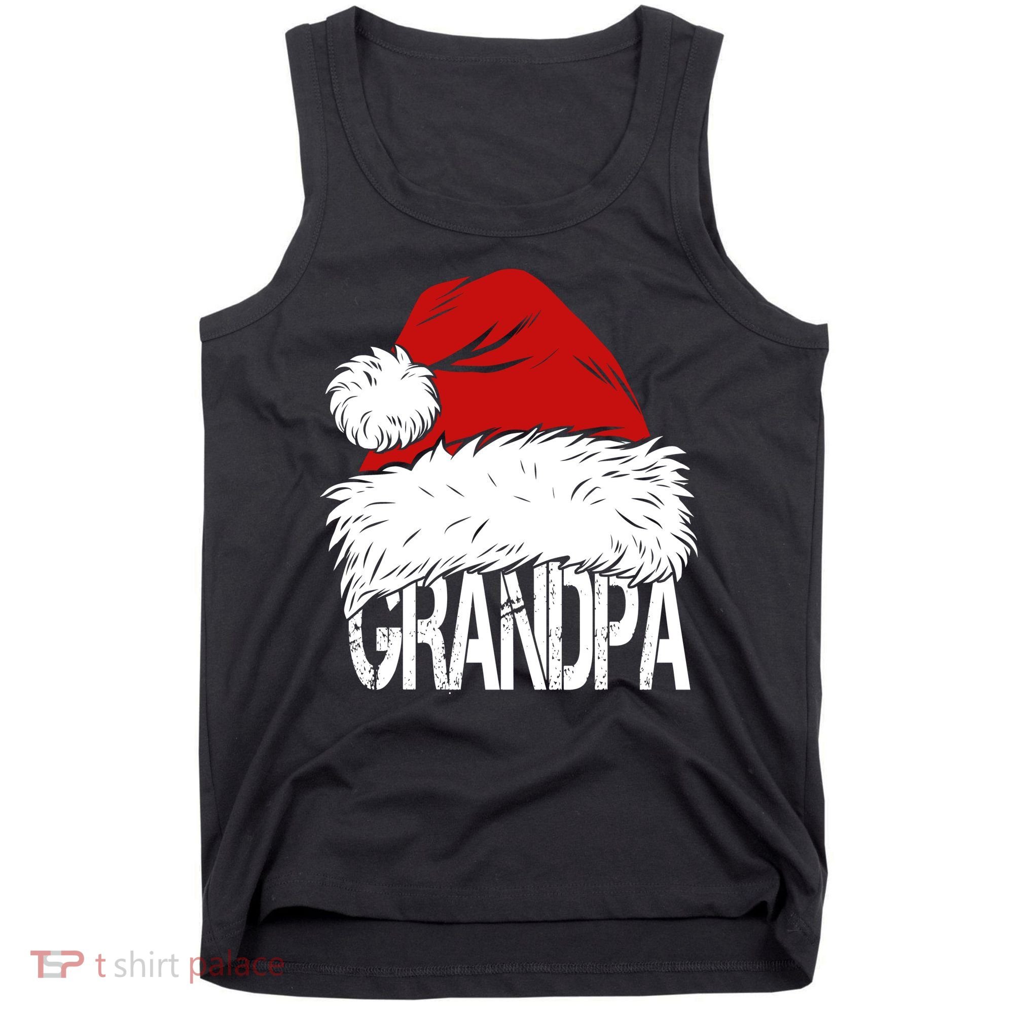 Christmas Santa Hat Grandpa Tank Top