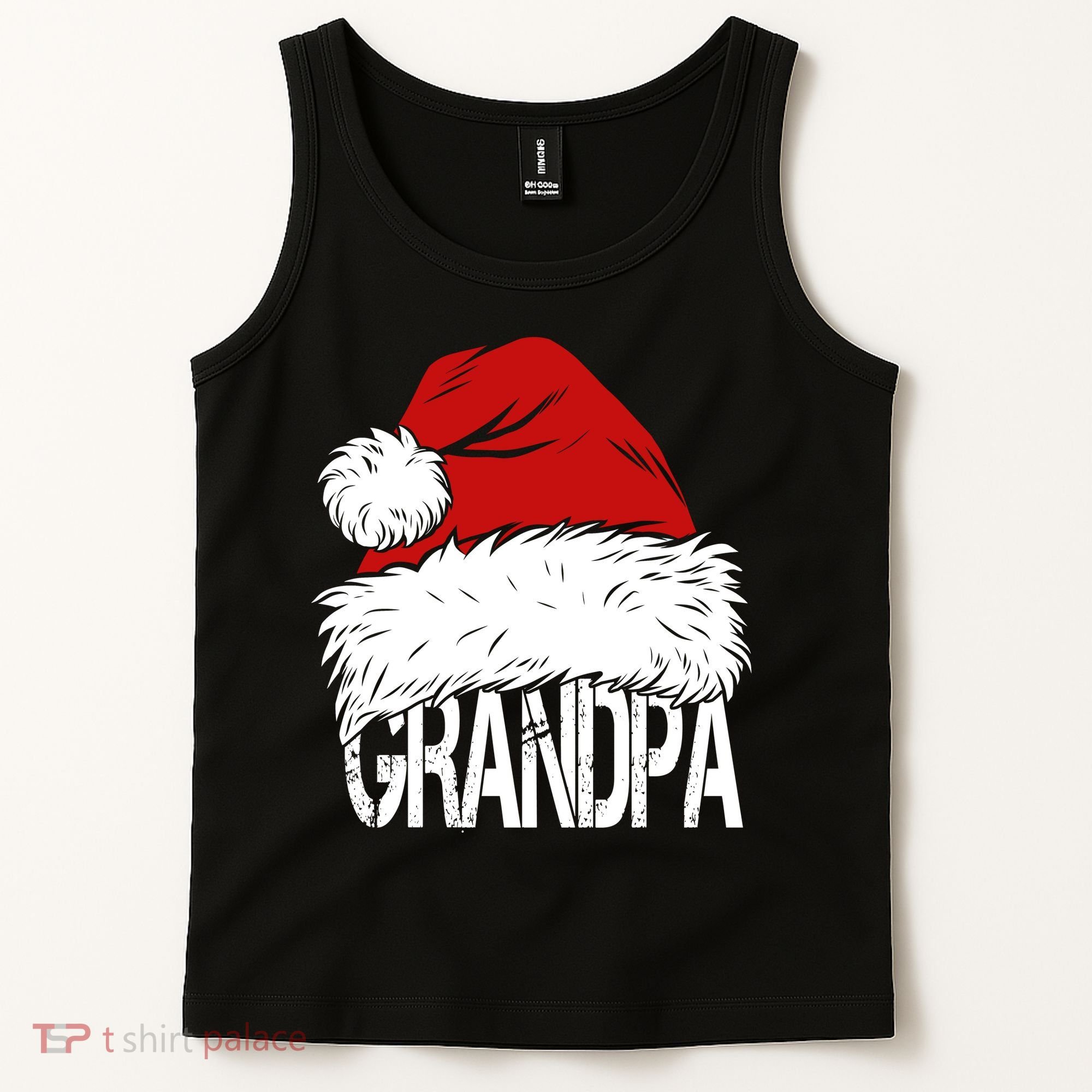 Christmas Santa Hat Grandpa Tank Top