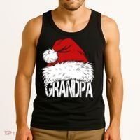 Christmas Santa Hat Grandpa Tank Top thumb 3