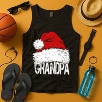 Christmas Santa Hat Grandpa Tank Top thumb 4