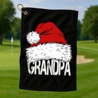 Christmas Santa Hat Grandpa Golf Towel thumb 1