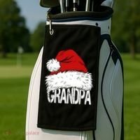 Christmas Santa Hat Grandpa Golf Towel thumb 2