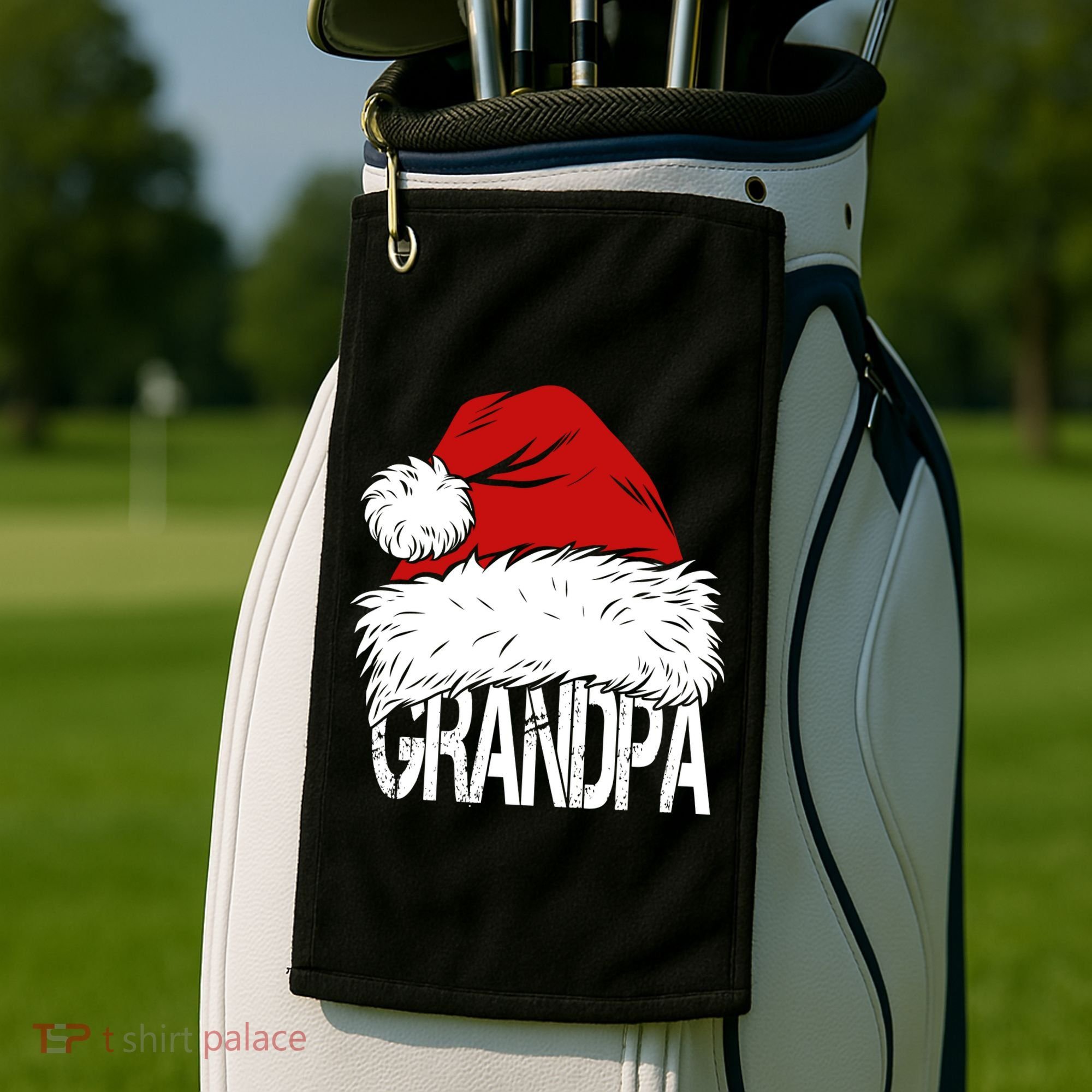 Christmas Santa Hat Grandpa Golf Towel