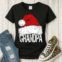 Christmas Santa Hat Grandpa Women's T-Shirt thumb 3