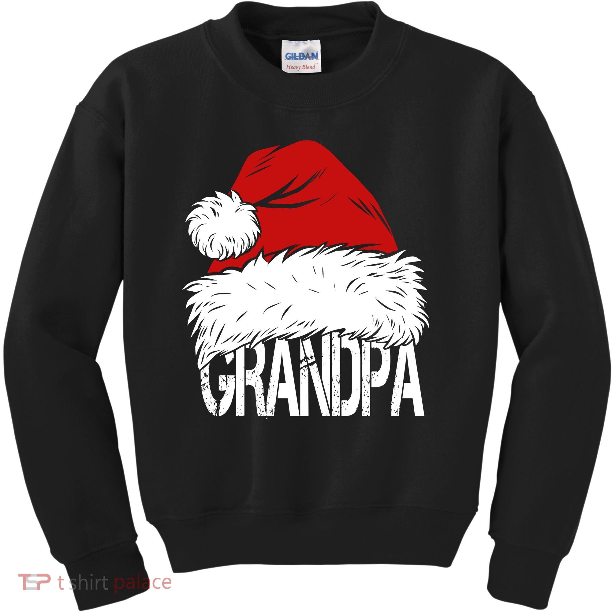Christmas Santa Hat Grandpa Kids Sweatshirt