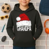 Christmas Santa Hat Grandpa Kids Hoodie thumb 2