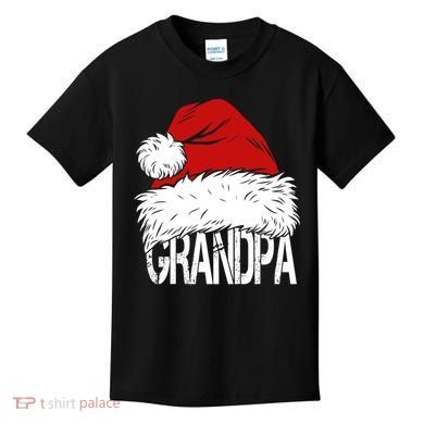 Christmas Santa Hat Grandpa Kids T-Shirt