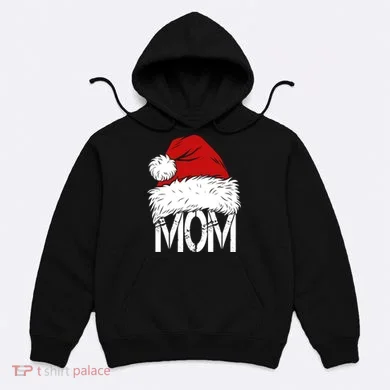 Christmas Santa Hat Mom Hoodie