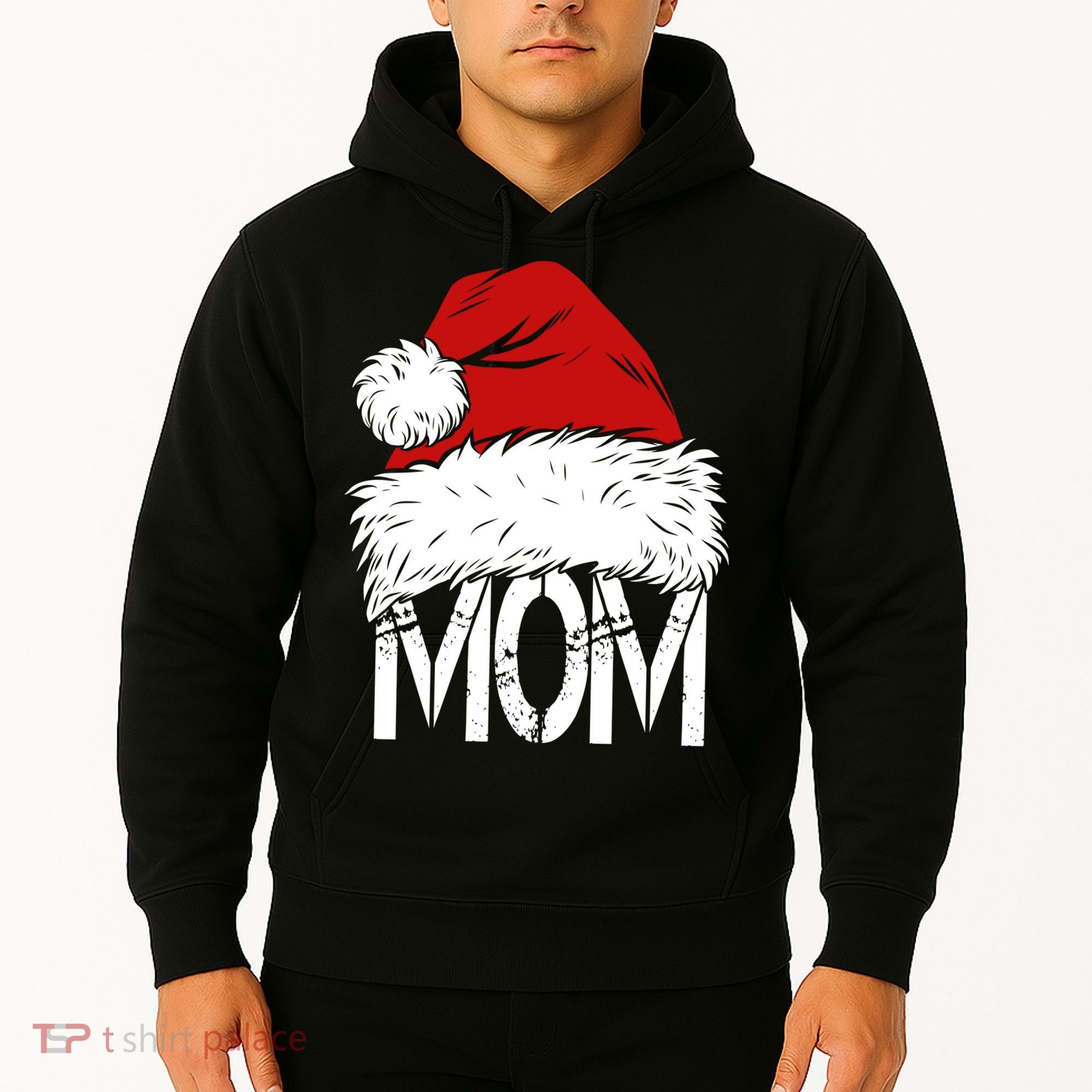 Christmas Santa Hat Mom Hoodie