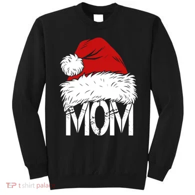 Christmas Santa Hat Mom Sweatshirt