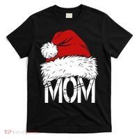 Christmas Santa Hat Mom T-Shirt thumb 0