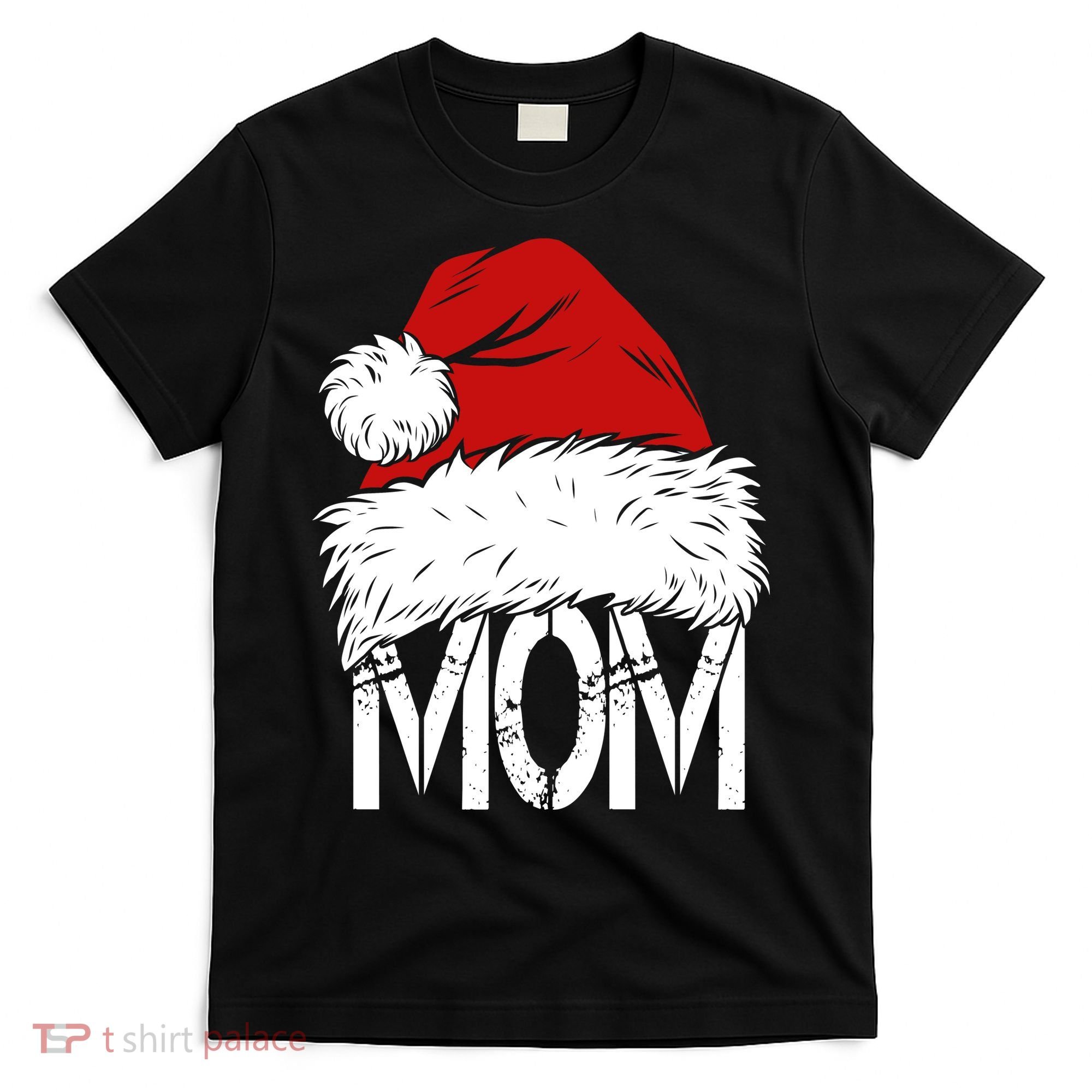 Christmas Santa Hat Mom T-Shirt