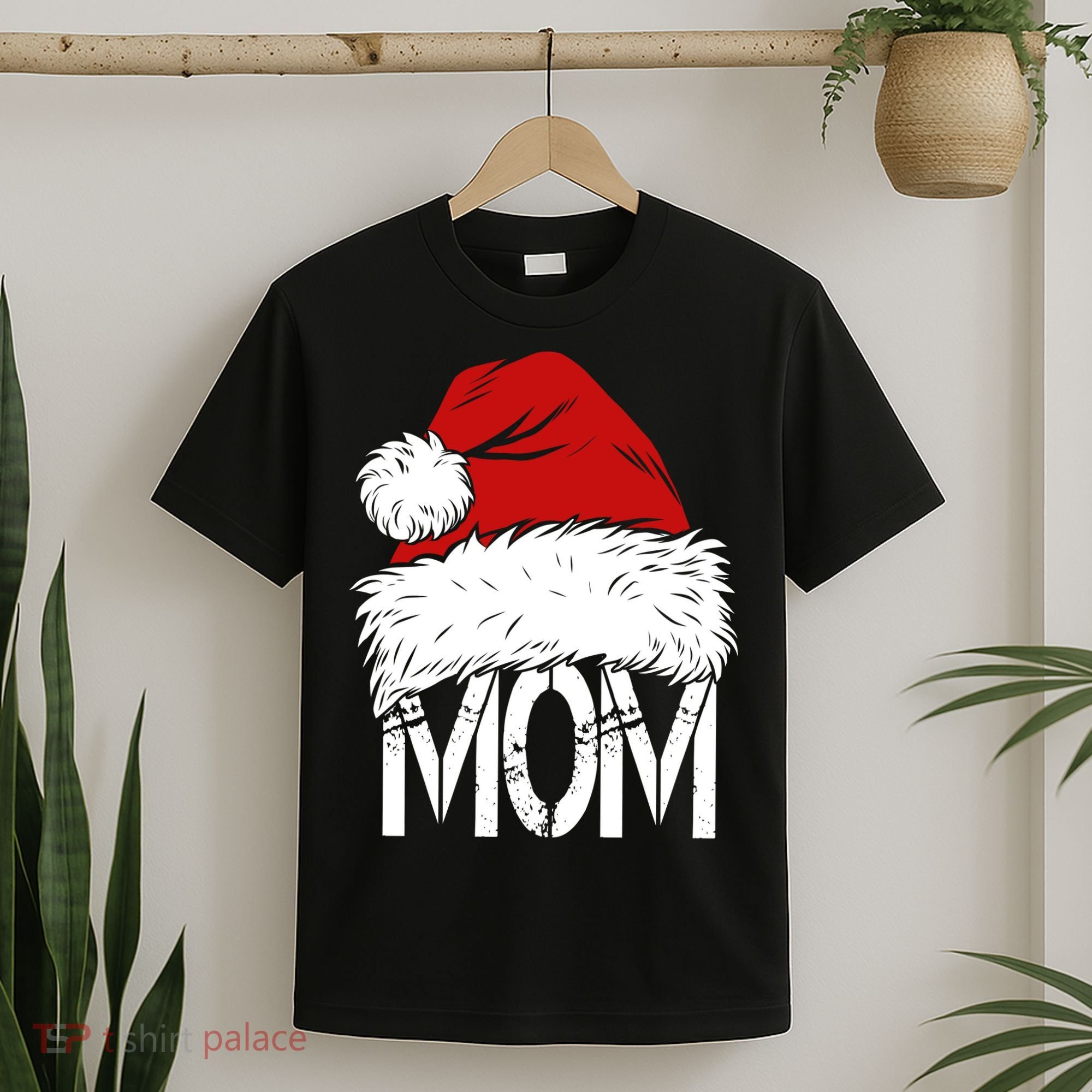 Christmas Santa Hat Mom T-Shirt
