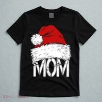 Christmas Santa Hat Mom T-Shirt thumb 5