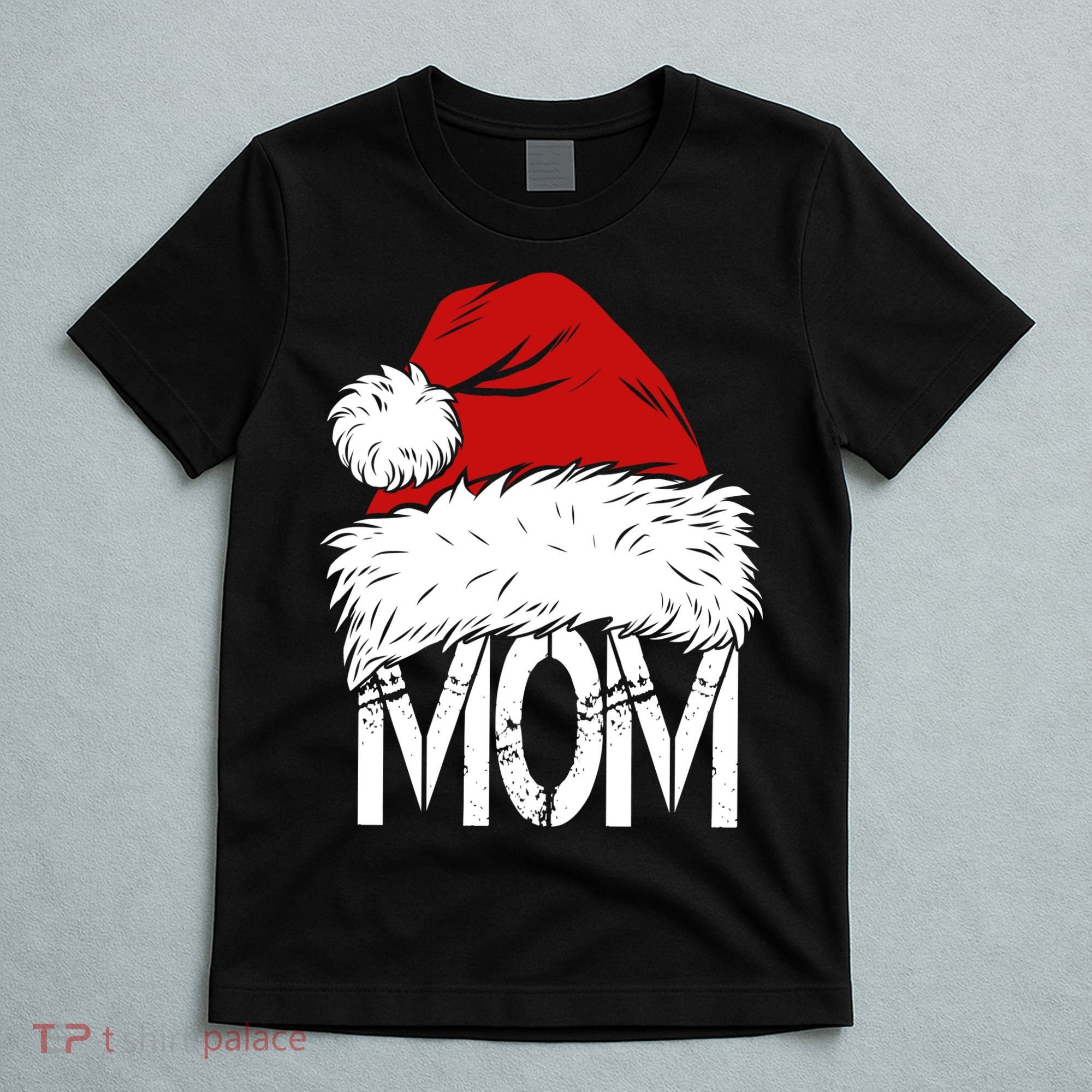 Christmas Santa Hat Mom T-Shirt