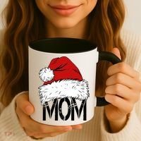 Christmas Santa Hat Mom Coffee Mug thumb 3