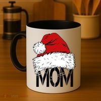 Christmas Santa Hat Mom Coffee Mug thumb 4
