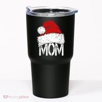 Christmas Santa Hat Mom Tumbler thumb 0