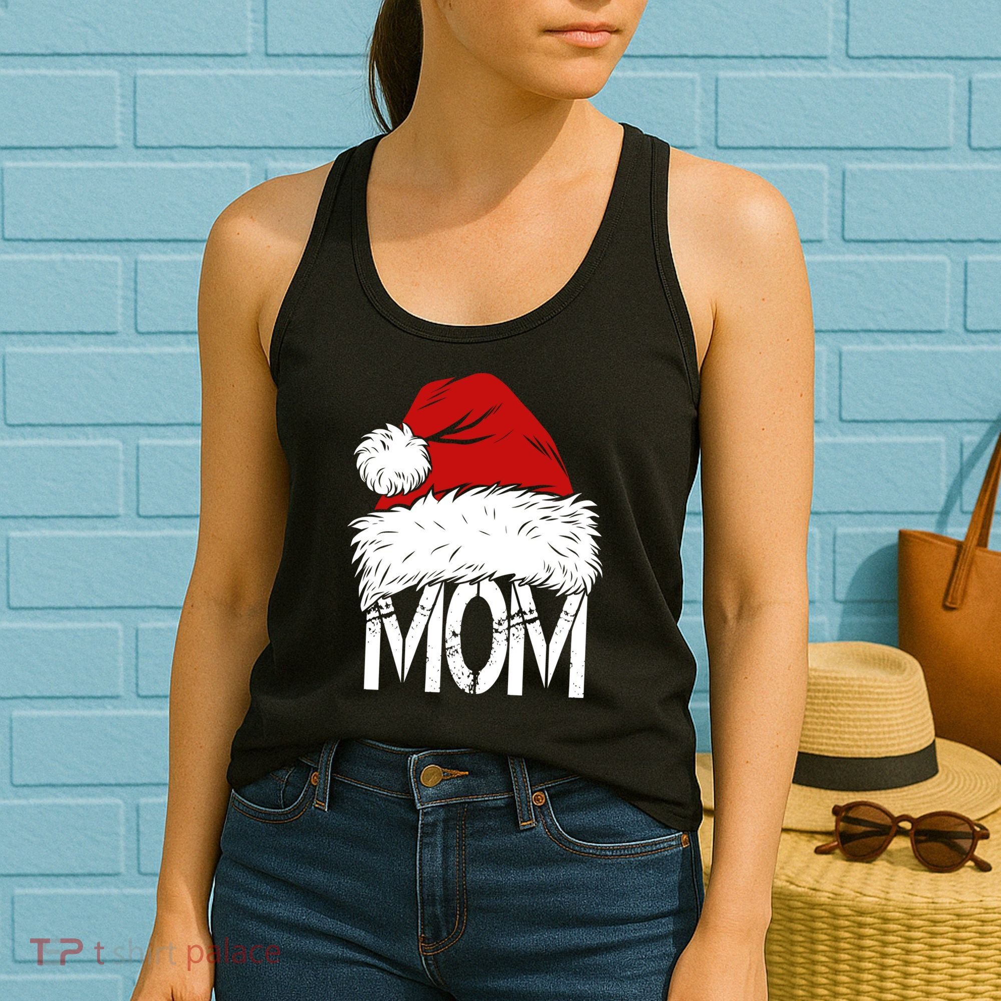 Christmas Santa Hat Mom Women's Tank Top