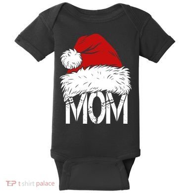 Christmas Santa Hat Mom Baby Bodysuit