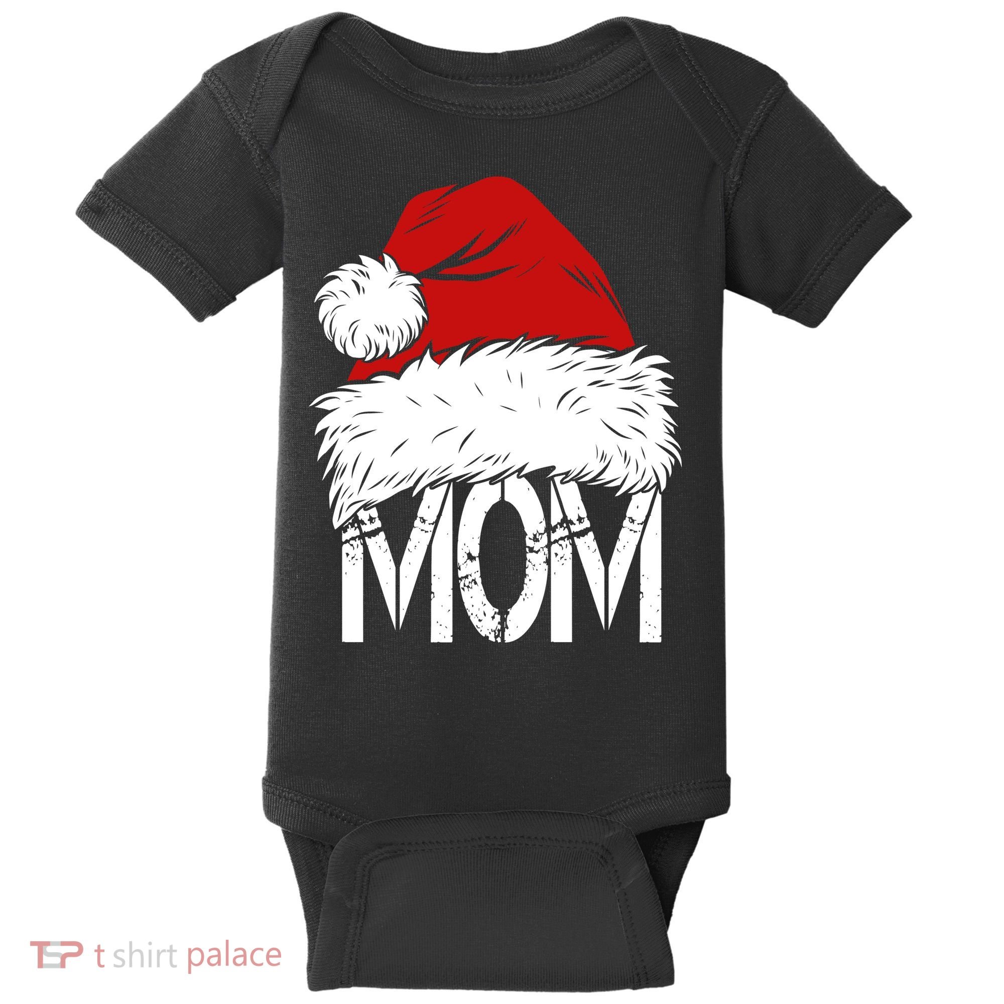 Christmas Santa Hat Mom Baby Bodysuit