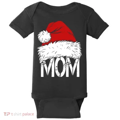 Christmas Santa Hat Mom Baby Bodysuit