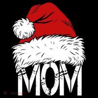 Christmas Santa Hat Mom Tank Top thumb 6
