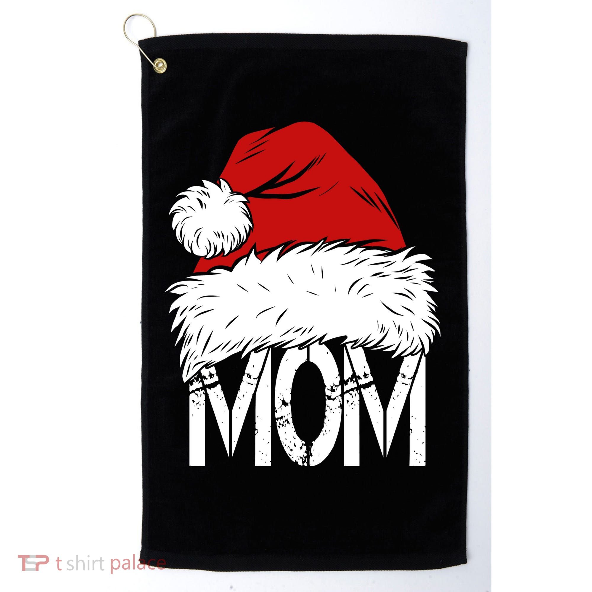 Christmas Santa Hat Mom Golf Towel