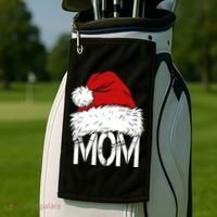 Christmas Santa Hat Mom Golf Towel thumb 2