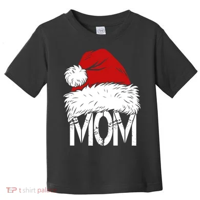 Christmas Santa Hat Mom Toddler T-Shirt