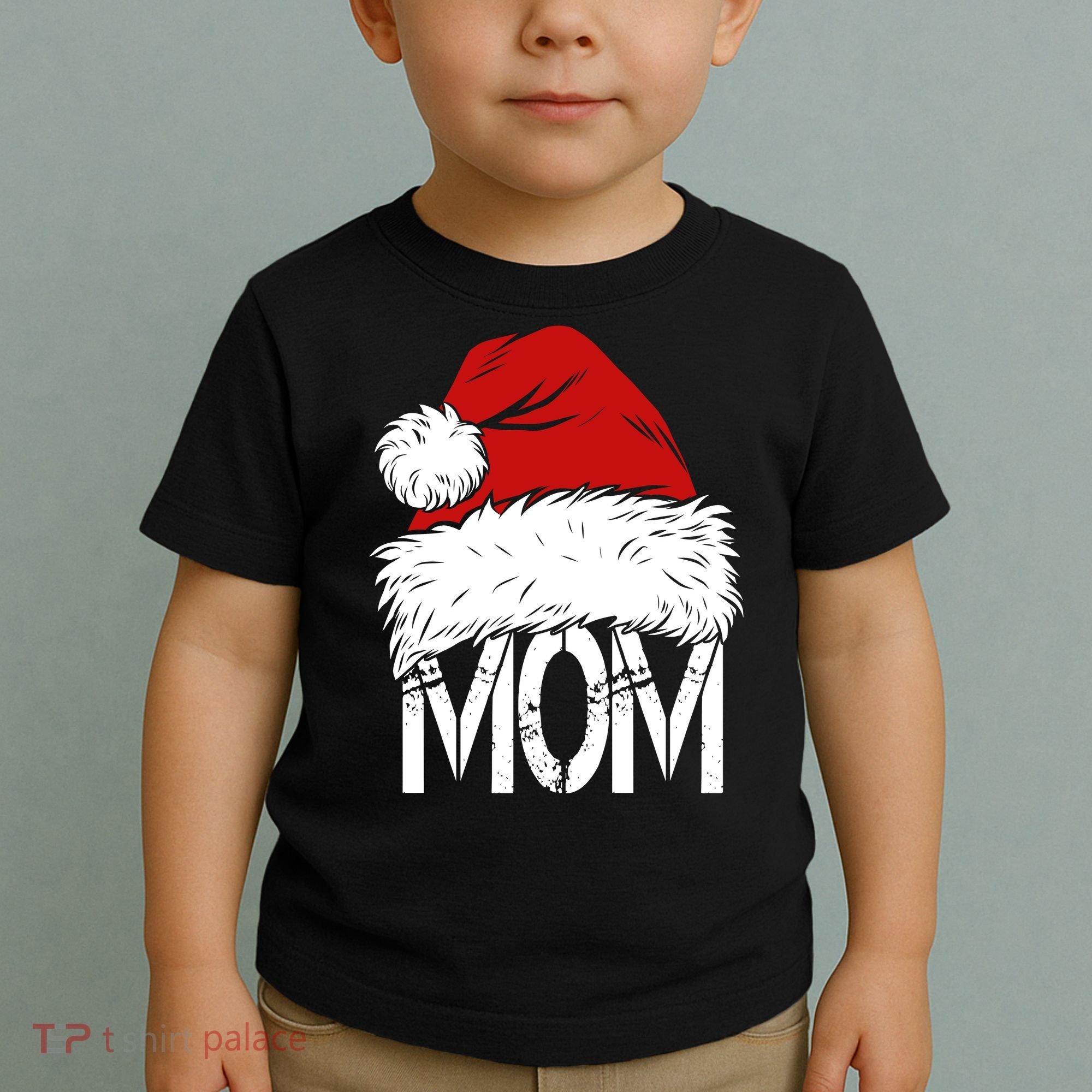 Christmas Santa Hat Mom Toddler T-Shirt