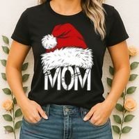 Christmas Santa Hat Mom Women's T-Shirt thumb 2