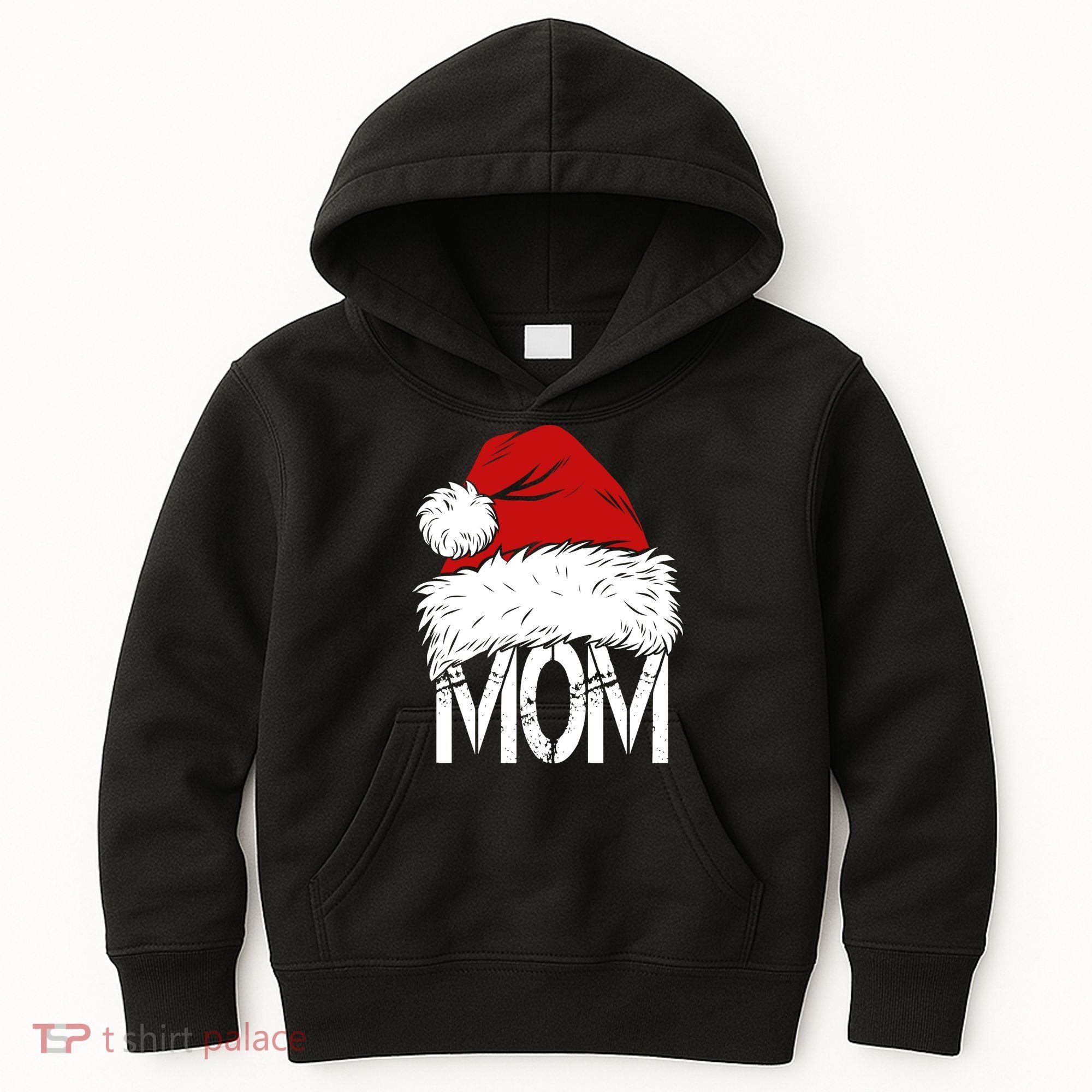 Christmas Santa Hat Mom Kids Hoodie