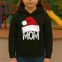 Christmas Santa Hat Mom Kids Hoodie thumb 3
