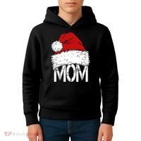 Christmas Santa Hat Mom Kids Hoodie thumb 4
