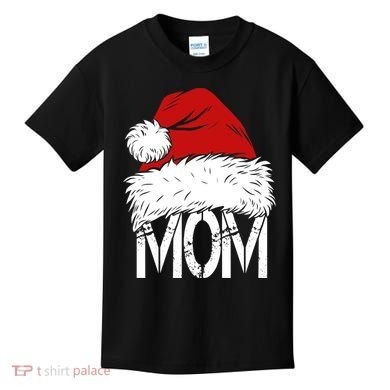 Christmas Santa Hat Mom Kids T-Shirt
