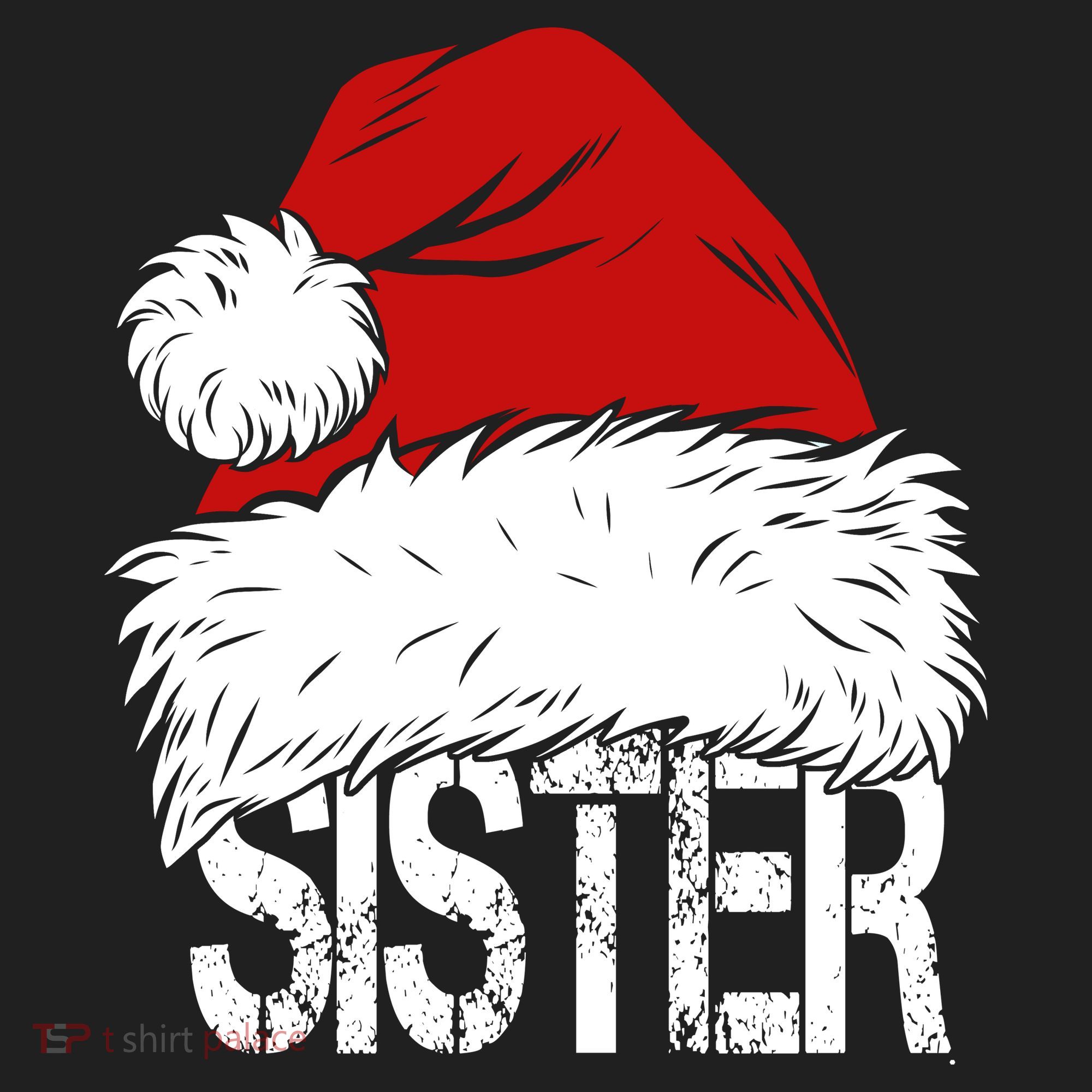 Christmas Santa Hat Sister Women's Sweatshirt