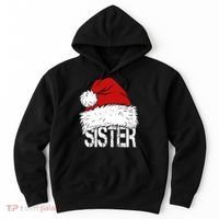 Christmas Santa Hat Sister Hoodie thumb 0
