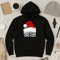 Christmas Santa Hat Sister Hoodie thumb 3