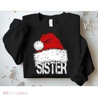 Christmas Santa Hat Sister Sweatshirt thumb 2