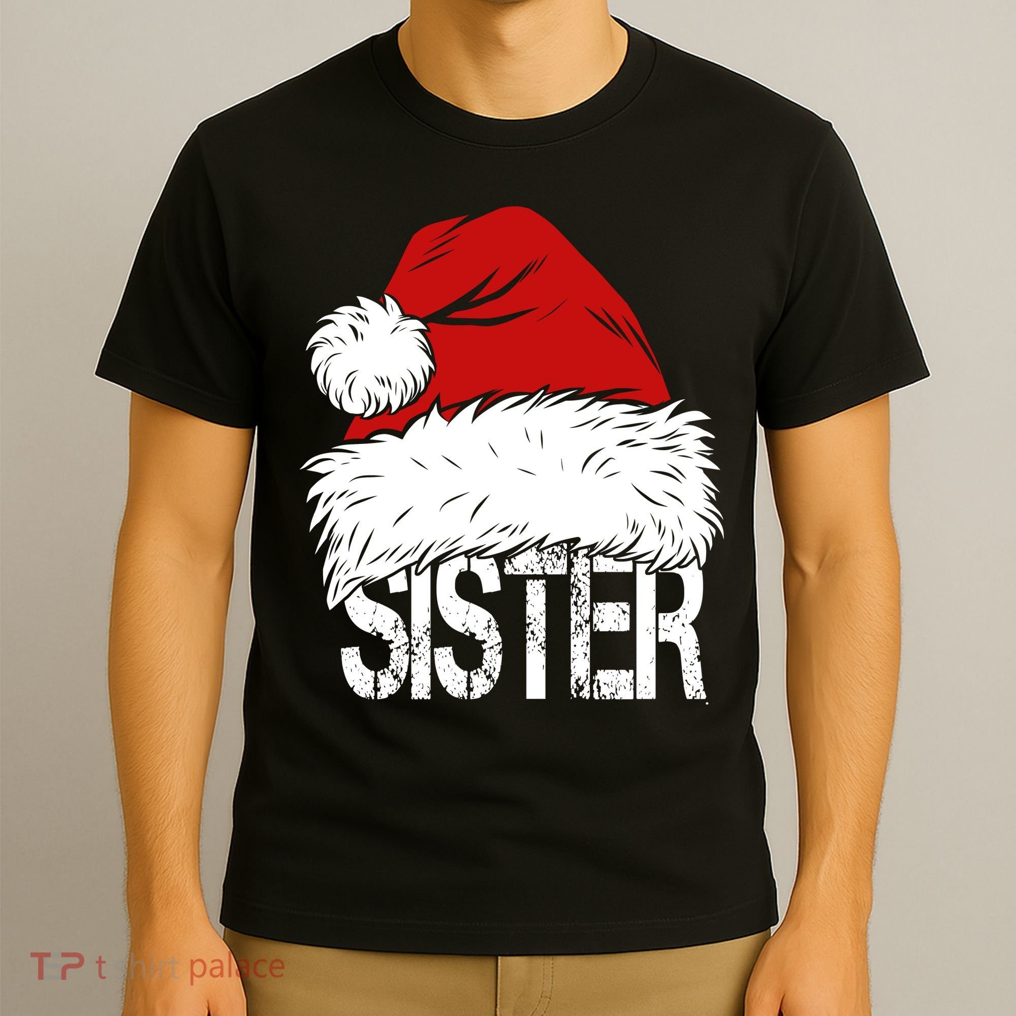 Christmas Santa Hat Sister T-Shirt